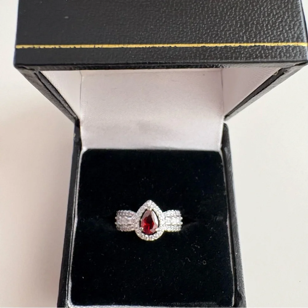 Bomb Party Jan25 Kids Ring RBP8600K Garnet CZ Rhodium Plating